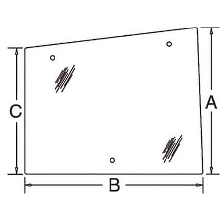 Aic Replacement Parts Glass, Side, RH Hinged Fits Ford/New Holland 8670 8670A 877 WN-86521435-PEX